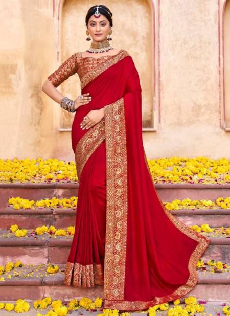 Red Colour Latest Heavy Wedding Wear Silk Saree Collection 81641